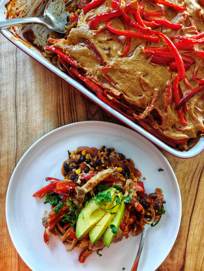 Mexican-Style Oyster Mushroom and Pepper Bake 🔥🍄