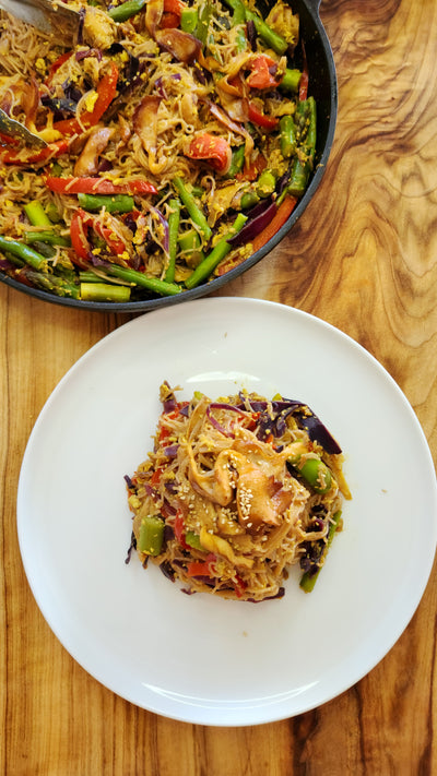 🍜 Singapore Noodles with Oyster Mushrooms🍄