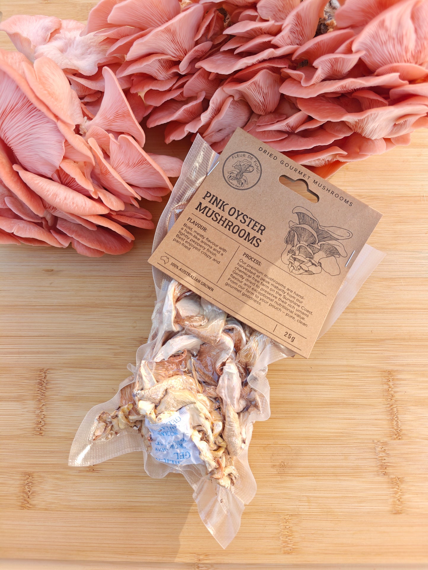Dried Pink Oyster Mushrooms