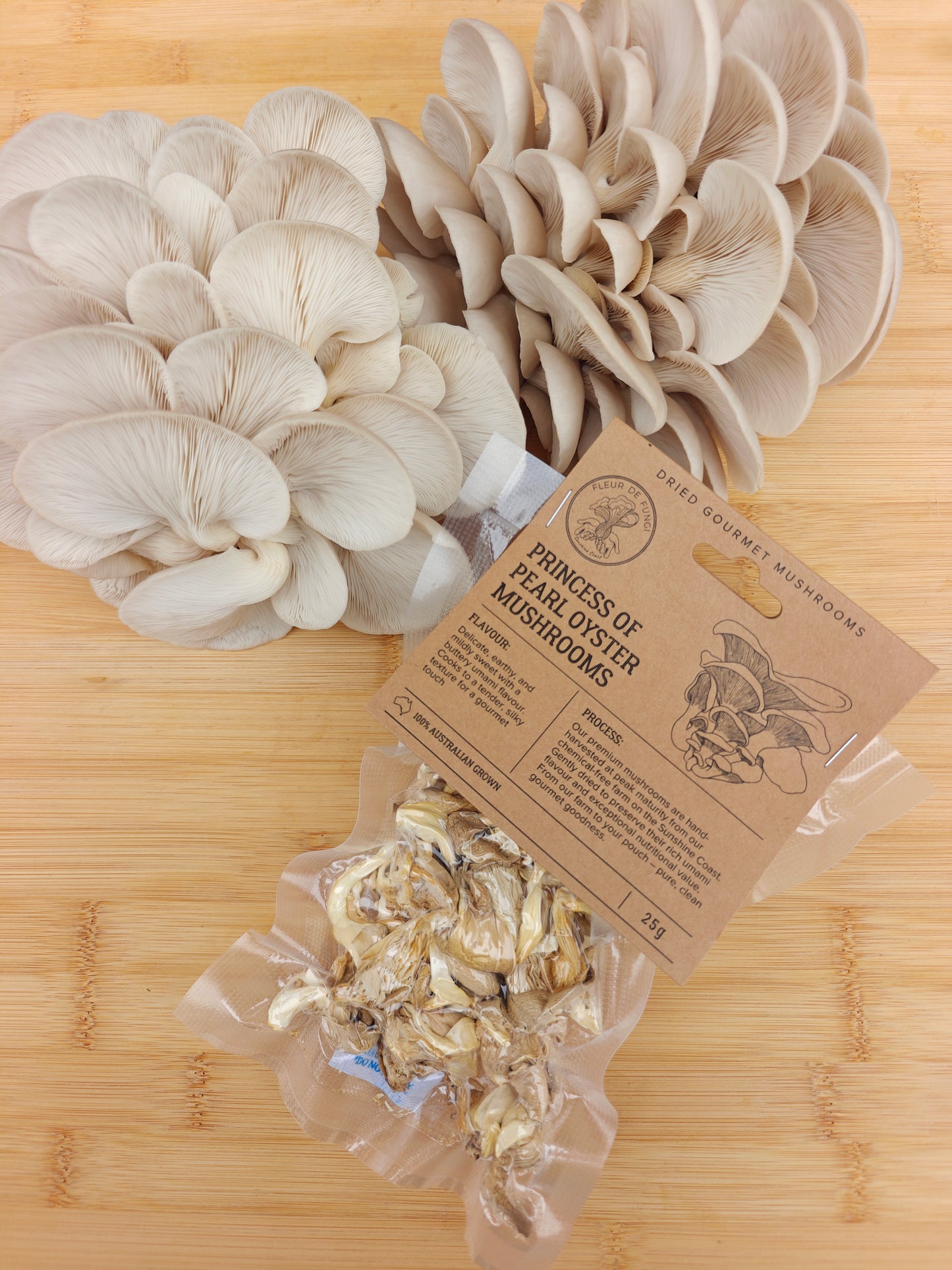 Dried Princess of Pearl Oyster Mushrooms